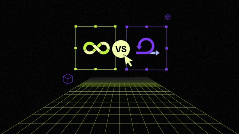 A computer screen displaying a green and purple background, representing the comparison between agile and DevOps methodologies. Agile vs Devops featured image